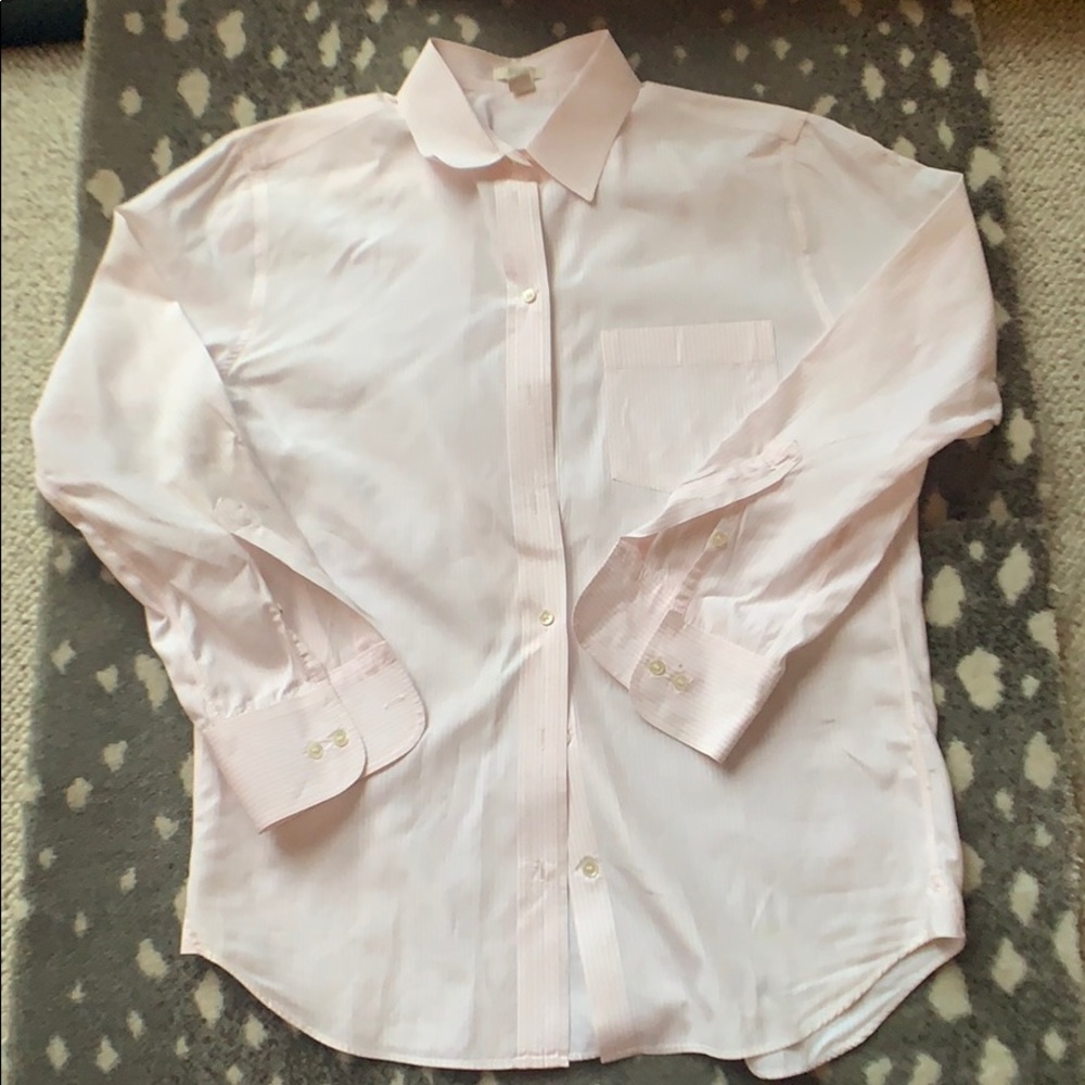Jcrew Pink and White Stripe Shirt